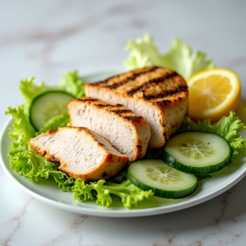 Grilled Turkey Breast Salad with Cucumber and Lemon Vinaigrette