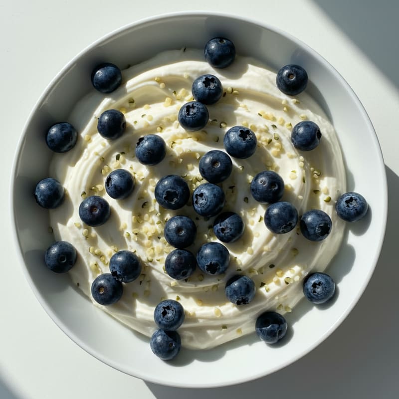 Silky Greek Yogurt Bowl with Protein Powder and Fresh Berries