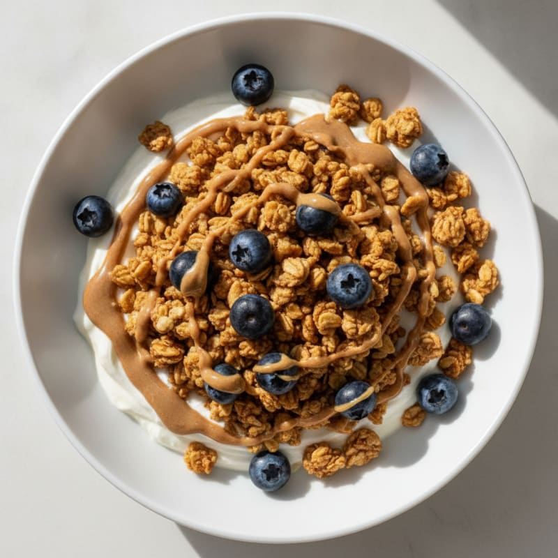 Silky Greek Yogurt Bowl with Protein Granola and Almond Butter