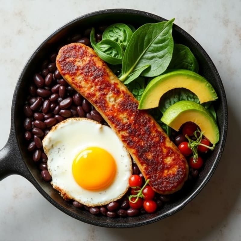 Quick Black Bean and Egg Skillet Bowl