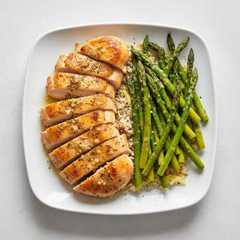 Lemon Herb Roasted Chicken with Asparagus