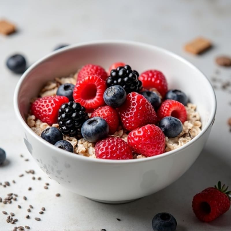 Protein-Packed Berry Oats and Greek Yogurt Bowl
