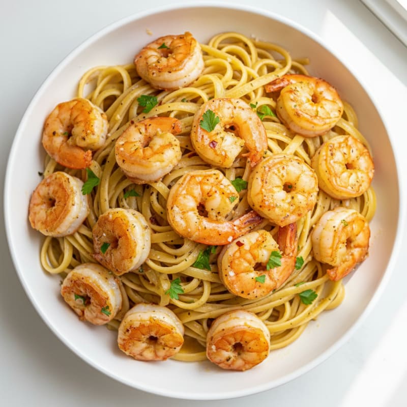 Garlic Butter Shrimp Scampi with Linguine