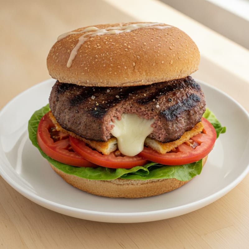 Mozzarella Stick Stuffed Burger