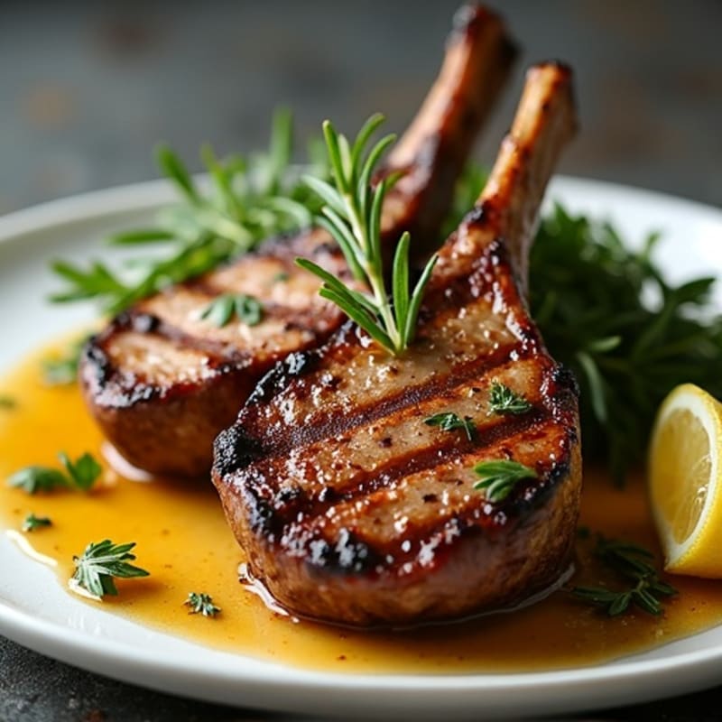 Rosemary-Garlic Grilled Lamb Chops with Fresh Herbs