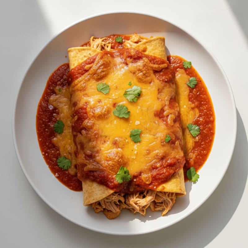 Chicken Enchiladas with Red Chili Sauce