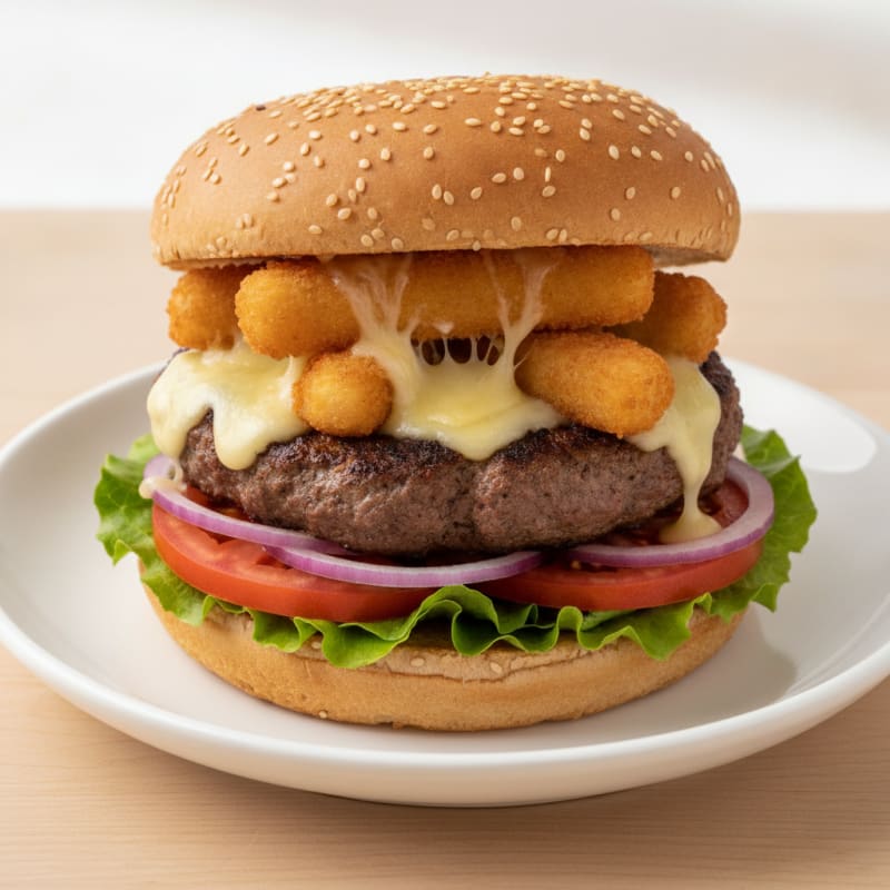 Mozzarella Stick Beef Burger