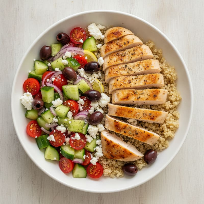 Greek Chicken and Quinoa Bowl