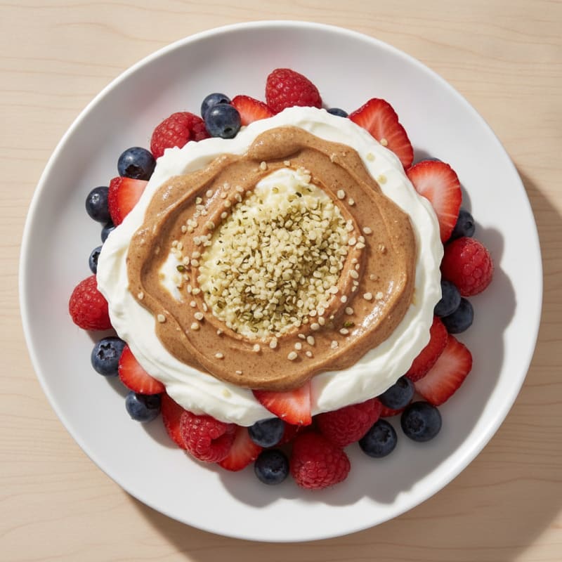 Greek Yogurt Protein Parfait with Berries and Almond Butter