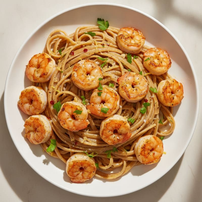 Garlic Butter Shrimp Scampi with Linguine