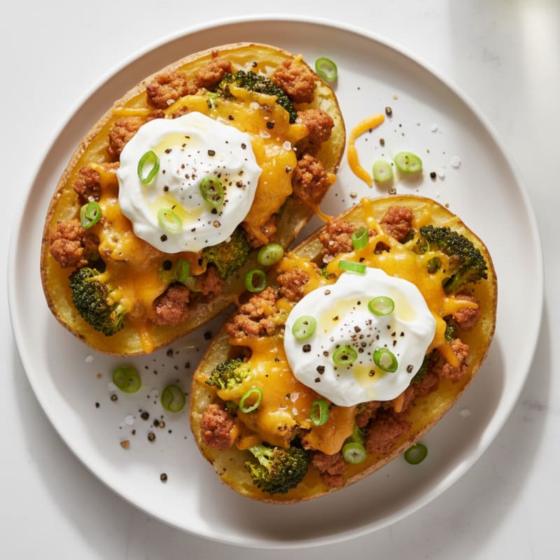 Creamy Loaded Baked Potato Boats