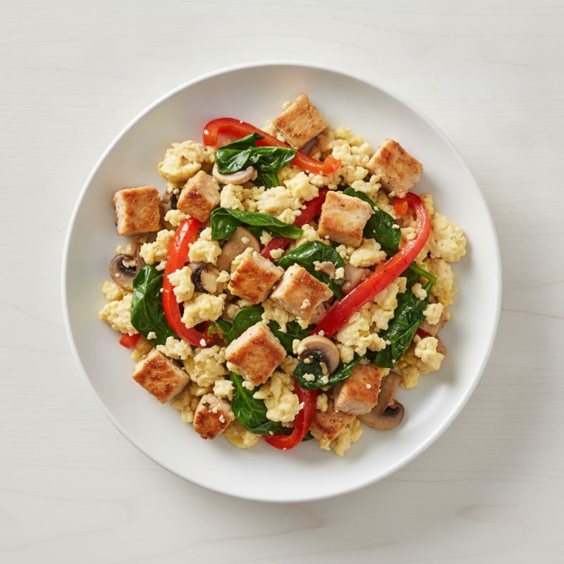 Egg White Veggie Scramble with Turkey Breast