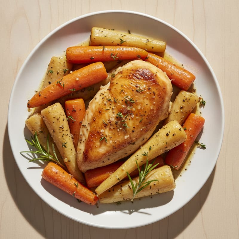 Lemon Herb Roasted Chicken with Root Vegetables