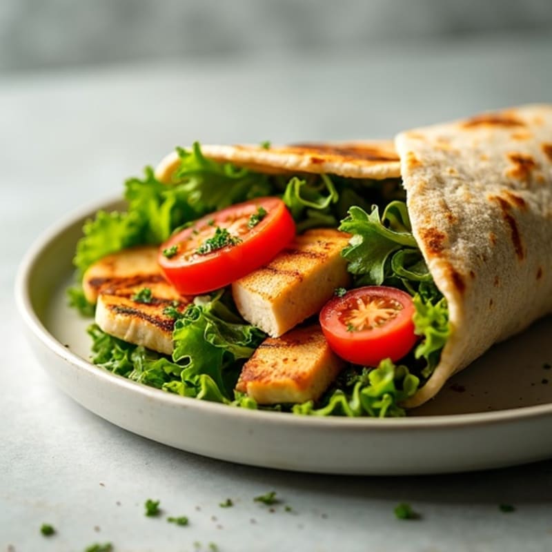 Crispy Grilled Chicken Wrap with Fresh Herbs