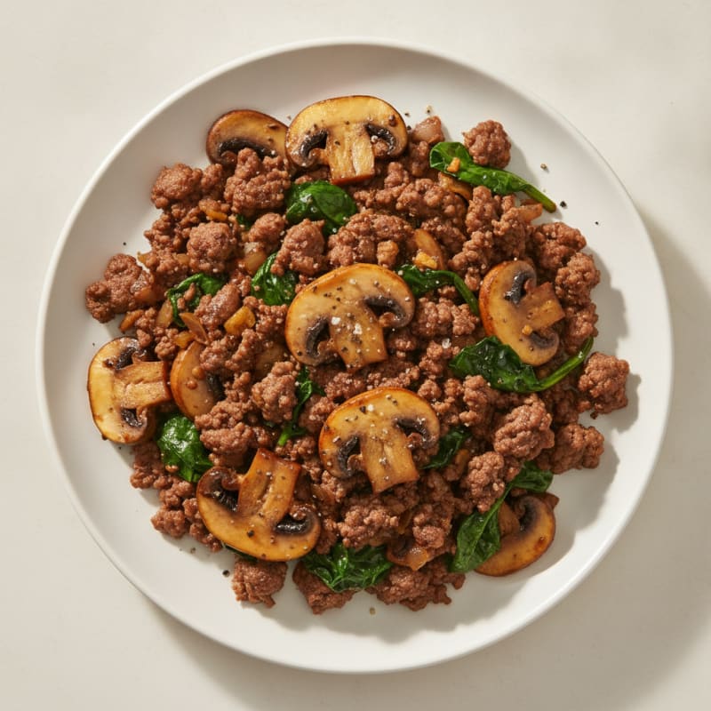 Savory Ground Beef and Mushroom Skillet
