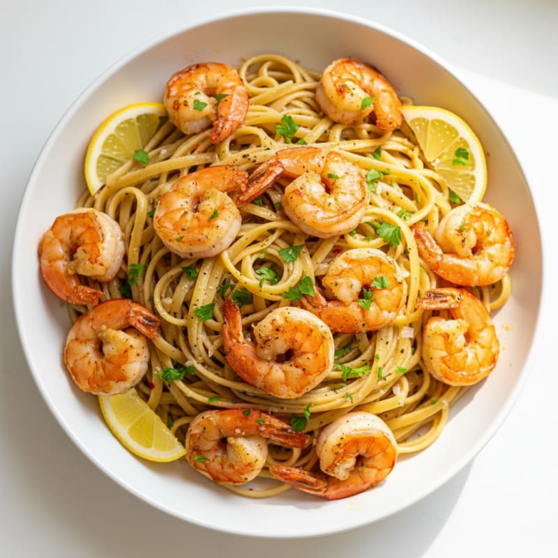 Garlic Butter Shrimp Scampi with Linguine