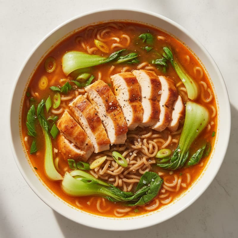 Sriracha Chicken Ramen Soup