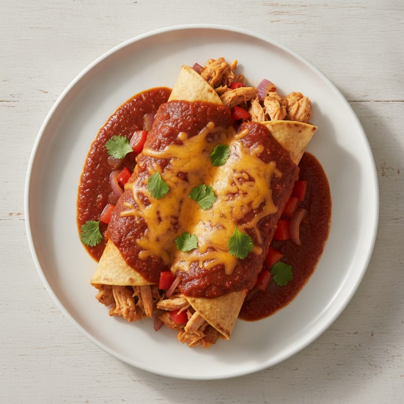 Chicken Enchiladas with Red Chili Sauce