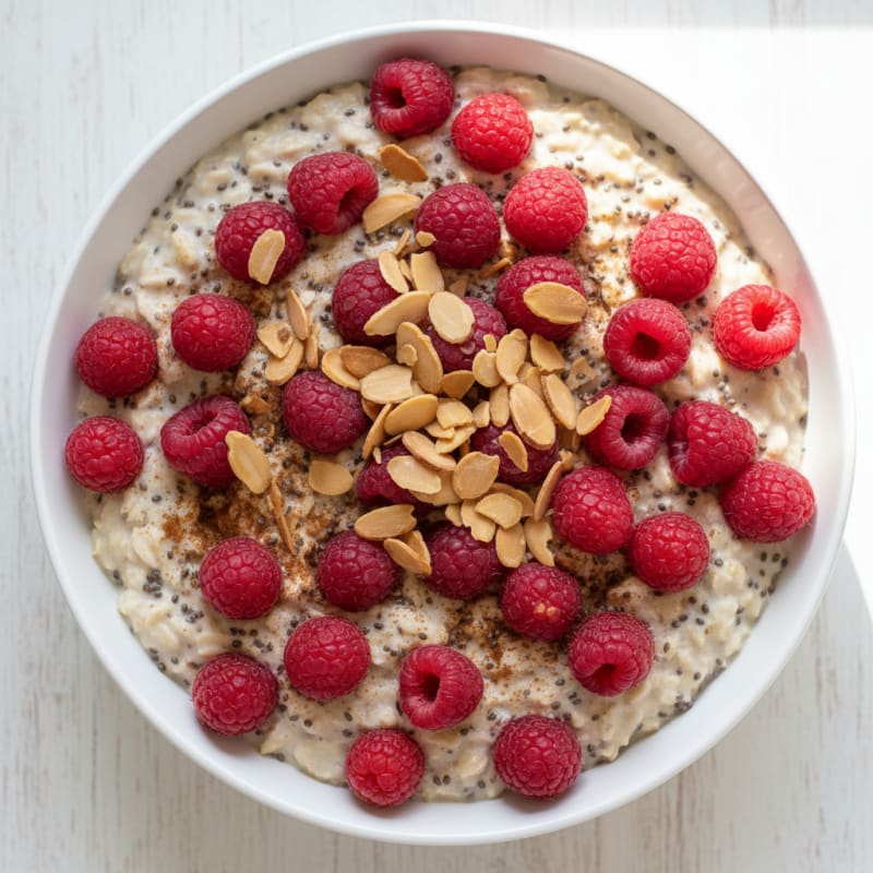 Raspberry Almond Overnight Oats