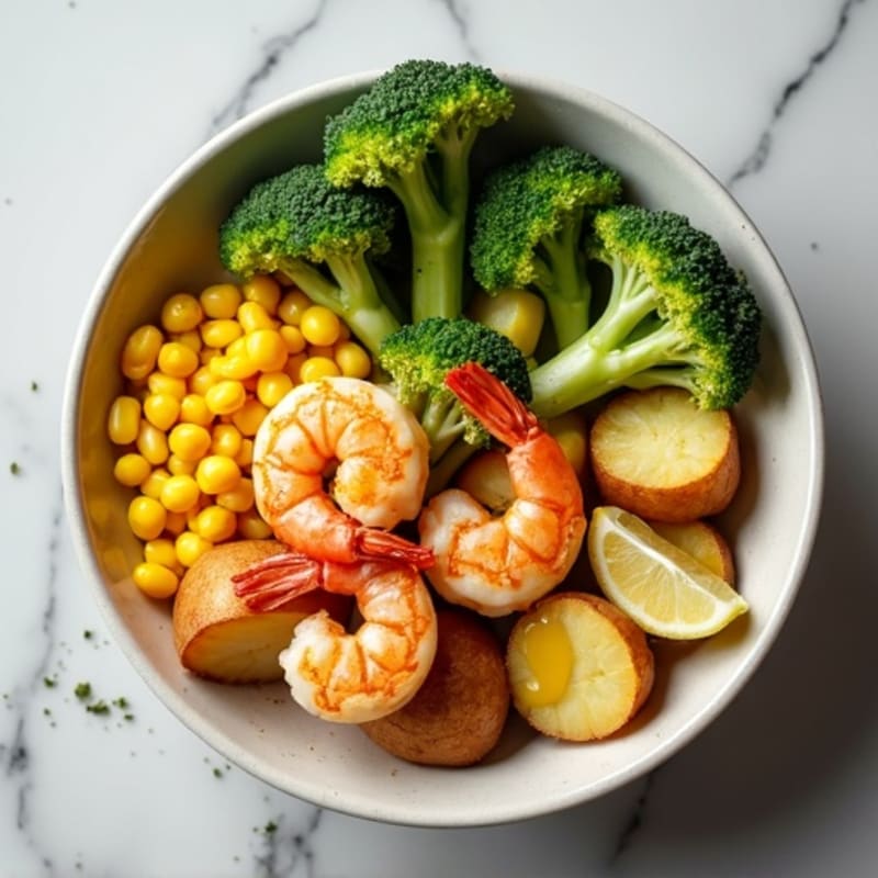 Grilled Shrimp and Broccoli Potato Bowl