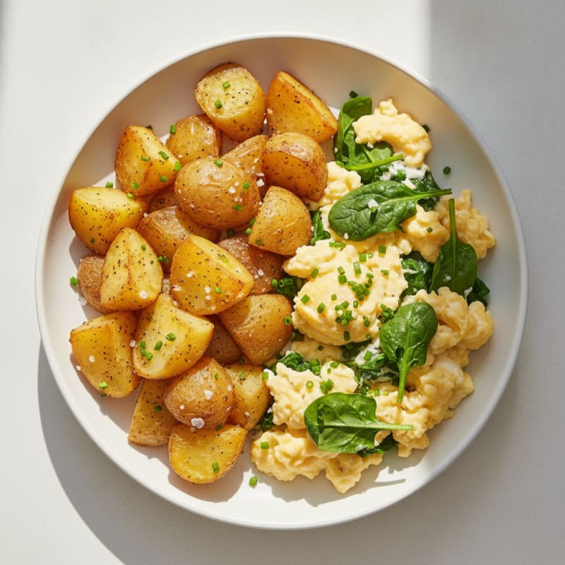 Hearty Scrambled Eggs with Roasted Potatoes