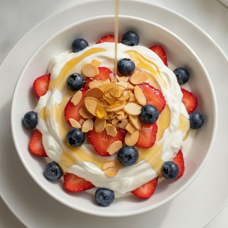 Creamy Greek Yogurt Parfait with Berries and Almonds