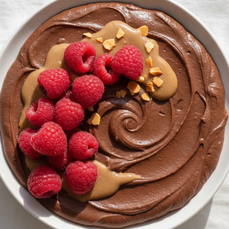 Silky Chocolate Protein Pudding with Fresh Berries
