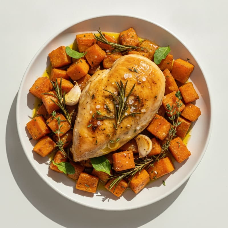 Garlic Herb Roasted Chicken with Root Vegetables