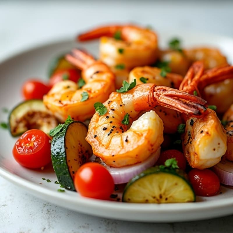 Sheet Pan Garlic Herb Shrimp with Crispy Roasted Vegetables