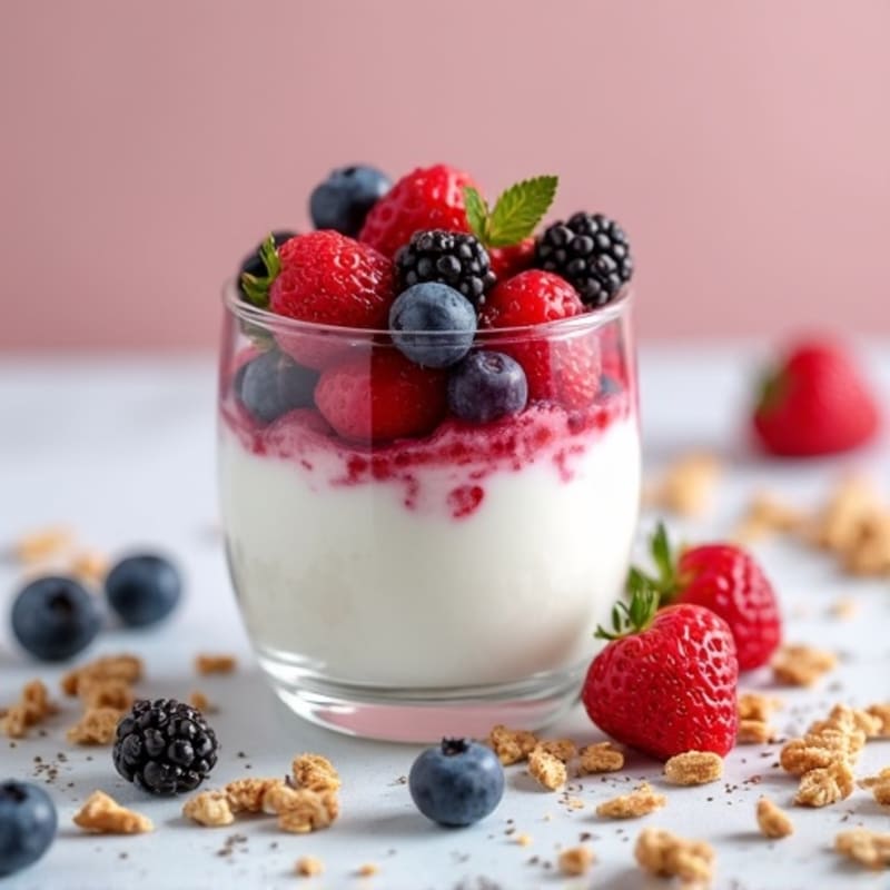 Greek Yogurt Protein Parfait with Mixed Berries