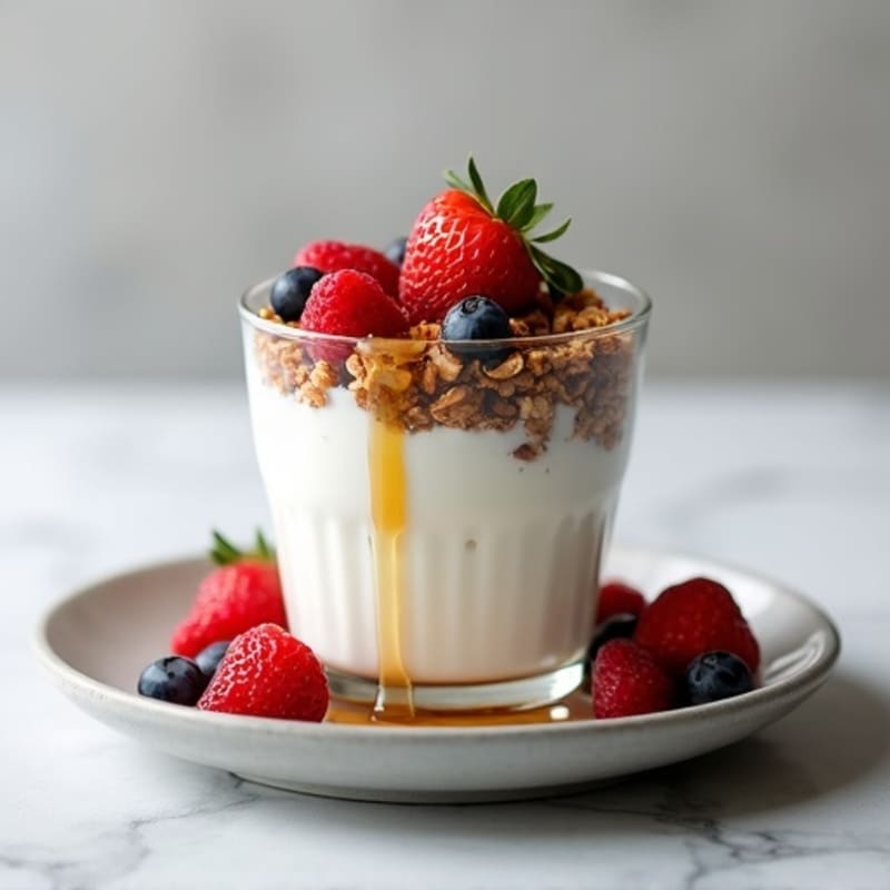 Creamy Greek Yogurt Parfait with Mixed Berries and Protein Granola