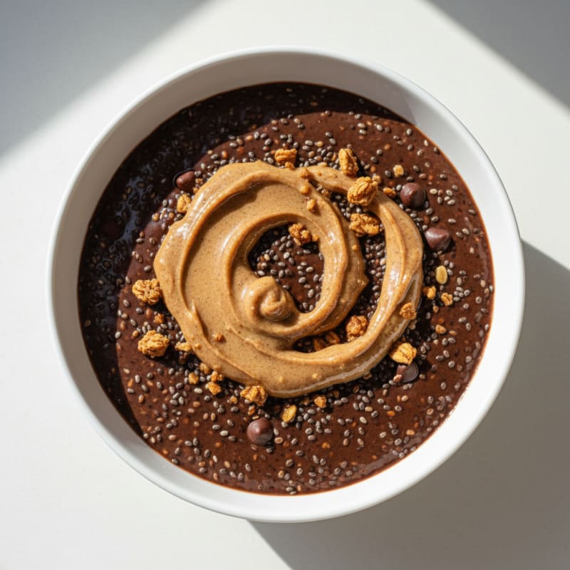 Silky Chocolate Protein Pudding with Chia Seeds