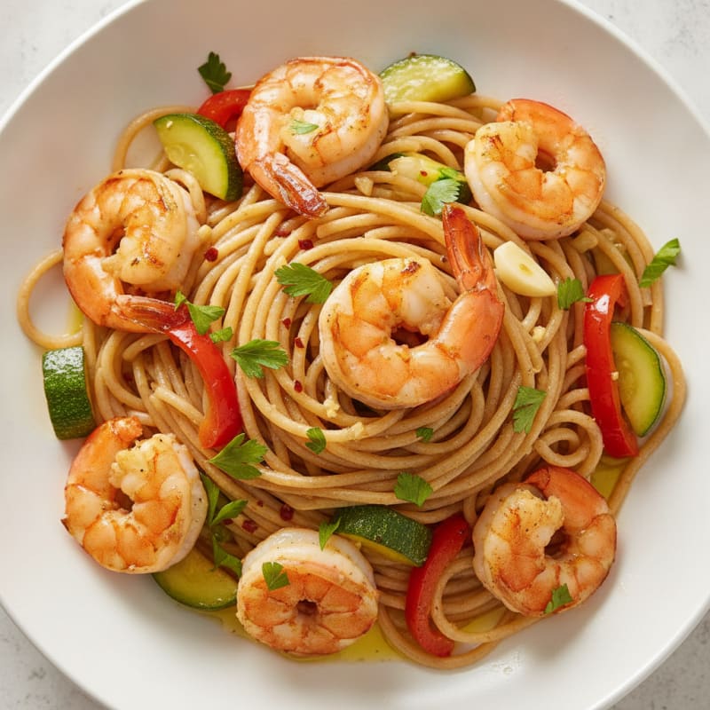 Garlic Shrimp Aglio Olio Spaghetti