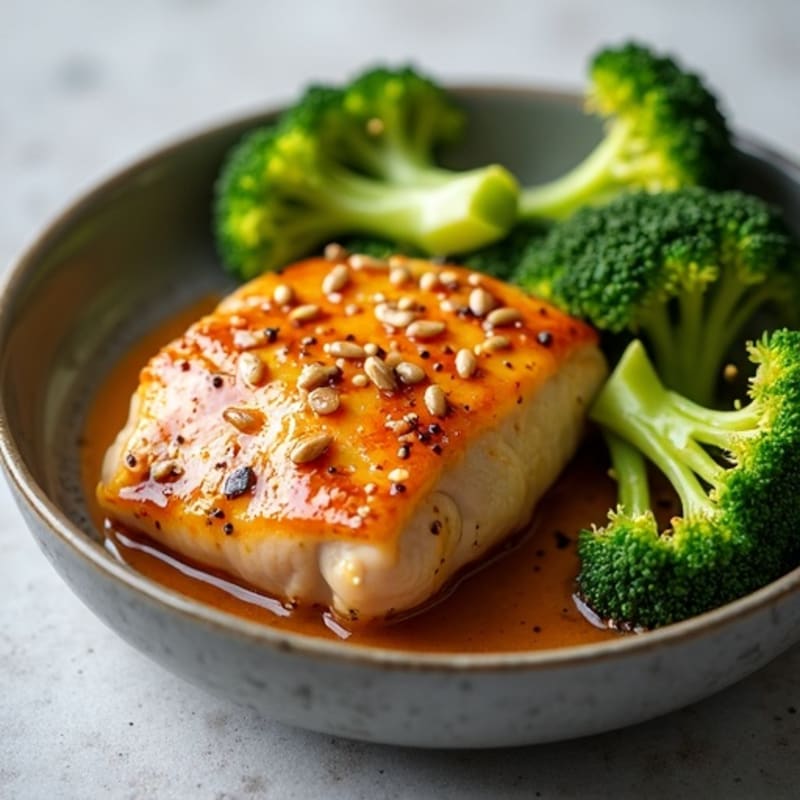 Honey-Ginger Glazed Chicken with Sesame Broccoli