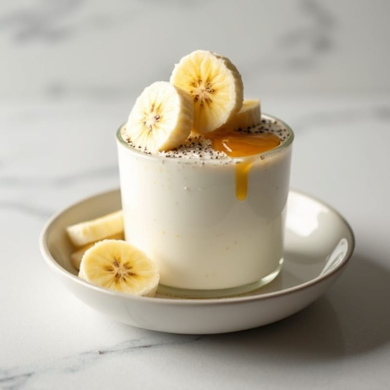 High-Protein Greek Yogurt Mousse with Sliced Bananas