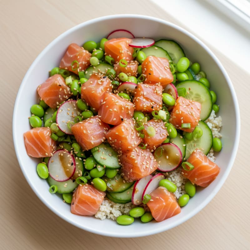 Zesty Salmon Poke Rice Bowl