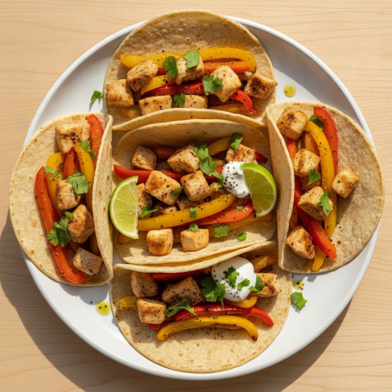 Cilantro Chicken and Pepper Tacos