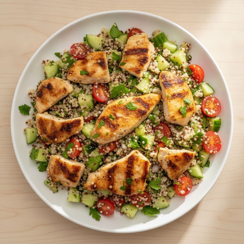 Grilled Chicken and Quinoa Salad with Lemon Vinaigrette