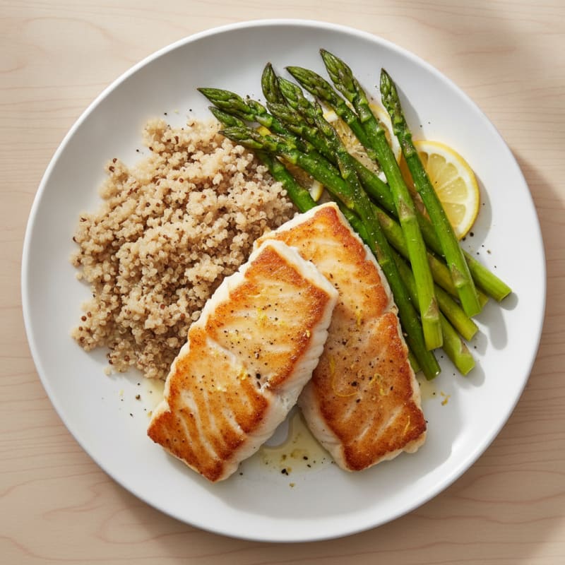 Pan-Seared Cod with Roasted Asparagus