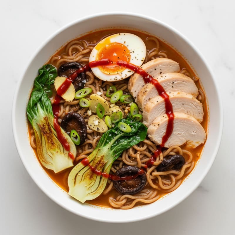 Sriracha Chicken Ramen Soup