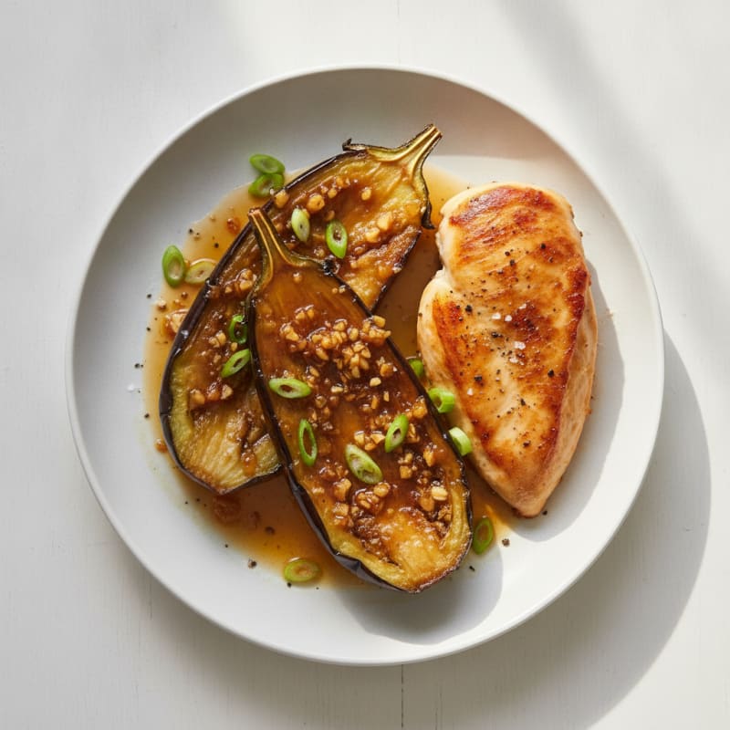 Roasted Aubergine with Honey-Garlic Glaze