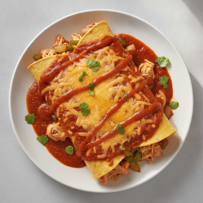 Chicken Enchiladas with Red Chili Sauce