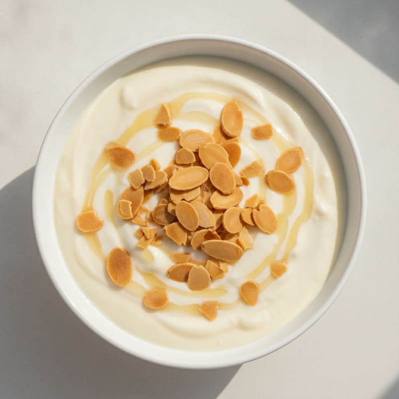 Silky Vanilla Protein Yogurt with Almonds