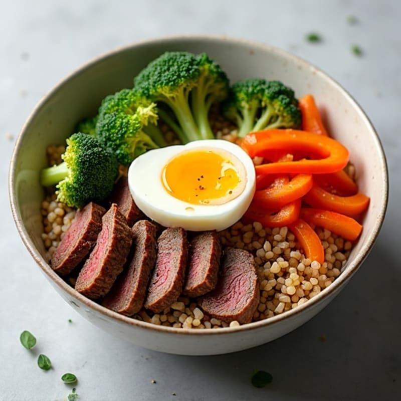 Tender Beef and Crispy Broccoli Rice Bowl