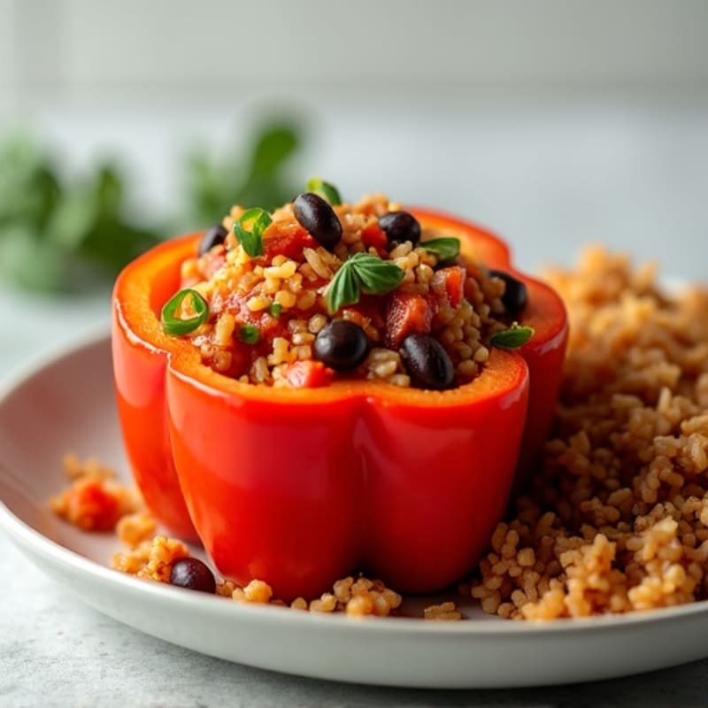 Lean Ground Turkey and Brown Rice Stuffed Bell Peppers