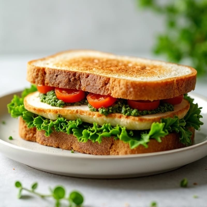 Herb-Pesto Grilled Chicken Sandwich with Fresh Greens
