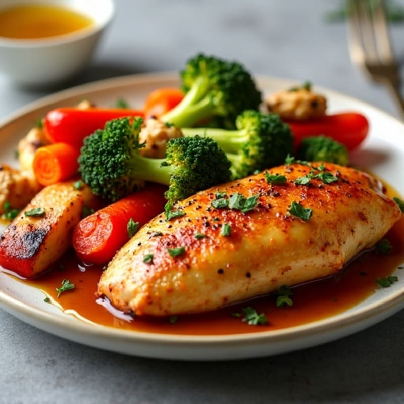 Sheet Pan Honey Soy Chicken with Crispy Roasted Vegetables