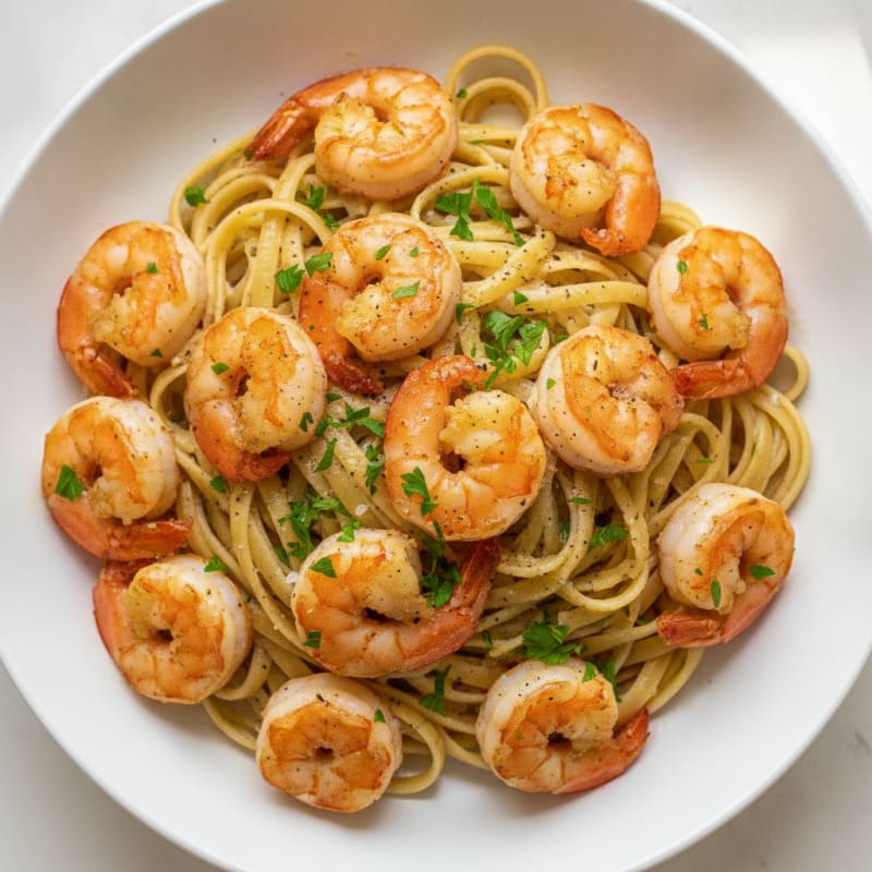 Garlic Butter Shrimp Scampi with Linguine