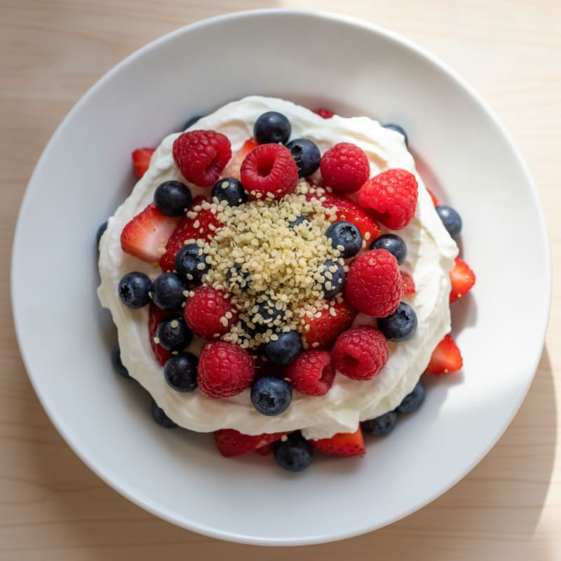 Greek Yogurt Protein Parfait with Mixed Berries