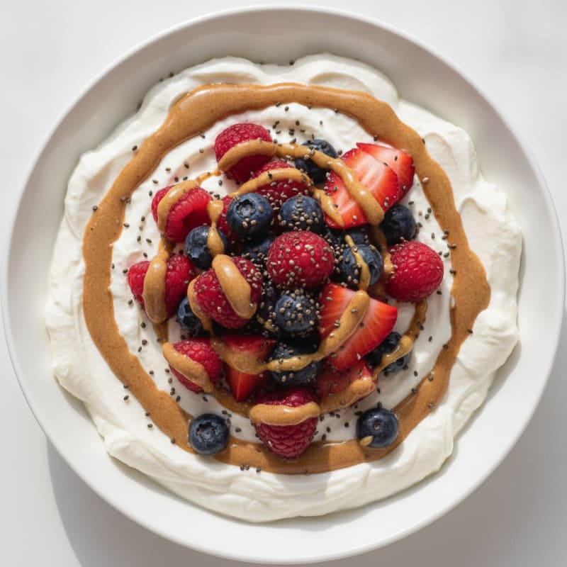 Silky Greek Yogurt Protein Pudding with Berries